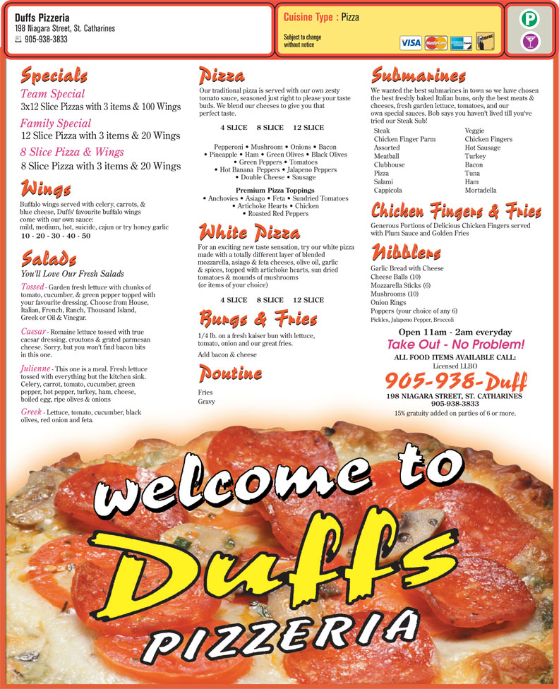 Duff's Pizzeria 198 Niagara St, St Catharines, ON